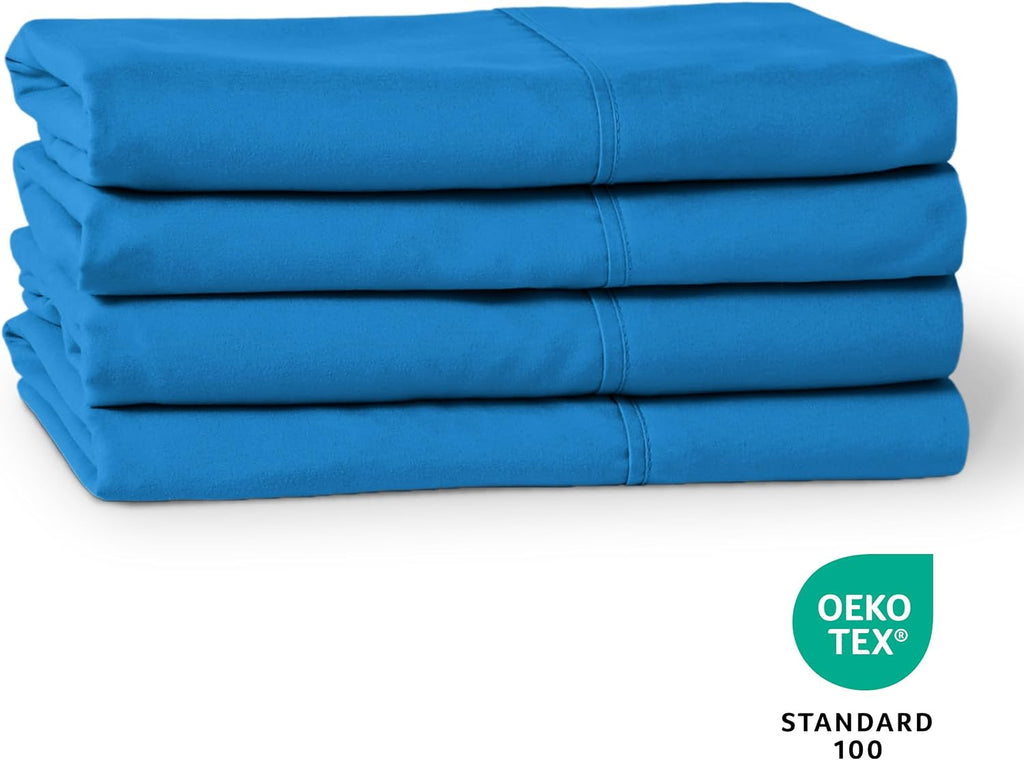 BareHome Bare Home Microfiber Pillowcases - Standard/Queen Size Set of 4 - Cooling Pillowcases - Double Brushed - Medium Blue Pillowcases 4…