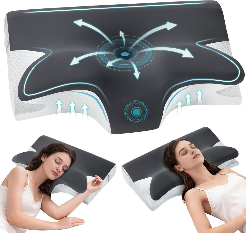 ComRola Effective Cervical Neck Pillow for Sleeping, Memory Foam Pillows for Neck Support, Odorless Contour Side Pillow, Ergonomic Bed Pill…