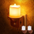 Briignite Candle Night Light, Amber Night Lights Plug into Wall 2 Pack, LED Vintage Night Light with Light Sensor, 0-100LM Dimmable…