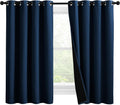 Nicetown 100% Blackout Curtains with Black Liners, Thermal Insulated Full Blackout 2-Layer Lined Drapes, Noise Cancellation Window Draperie…