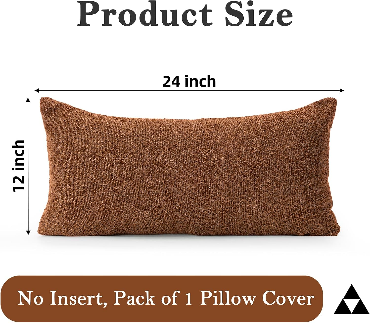 JoraLion 12x24 inch Boucle Lumbar Pillow Cover, Rust Woven Texture Neutral Long Pillow Cover Breathable Cushion Case for Couch Sofa Bed…