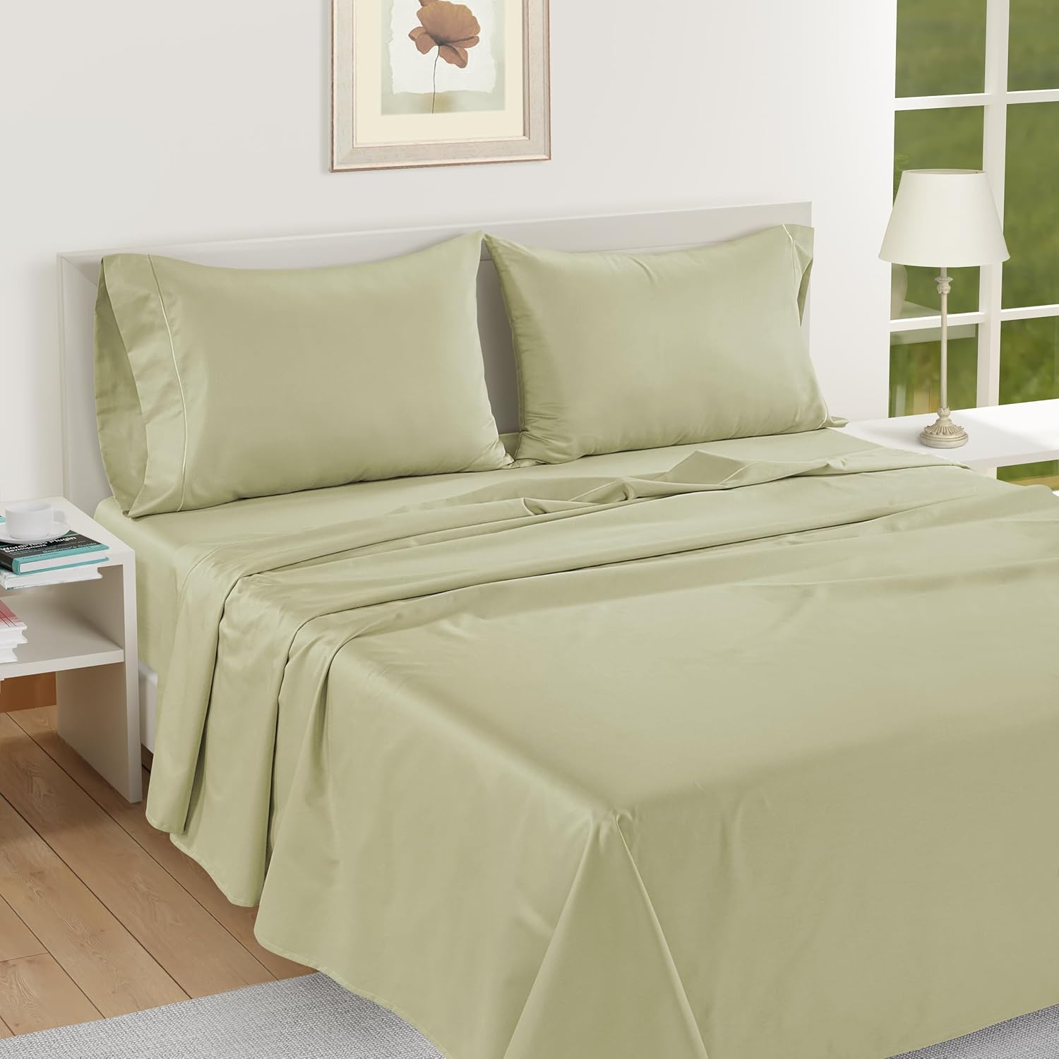 LaneLinen LANE LINEN Queen White Pillow Cases Set of 2, 100% Egyptian Cotton Cases, Sateen - Perfect for Home, Hotels & Hospital Use, Stand…