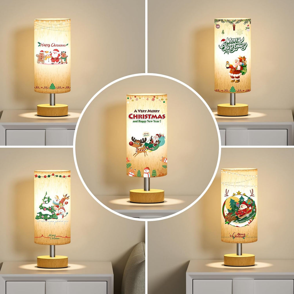 PartageiZ Small Table Lamp for Bedroom - Bedside & Desk Lamp, Minimalist Nightstand Light for Kids, Living & Office Room
