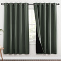 Nicetown 100% Blackout Window Curtain Panels, Full Light Blocking Drapes with Black Liner for Nursery, 72-inch Drop Thermal Insulated Drape…