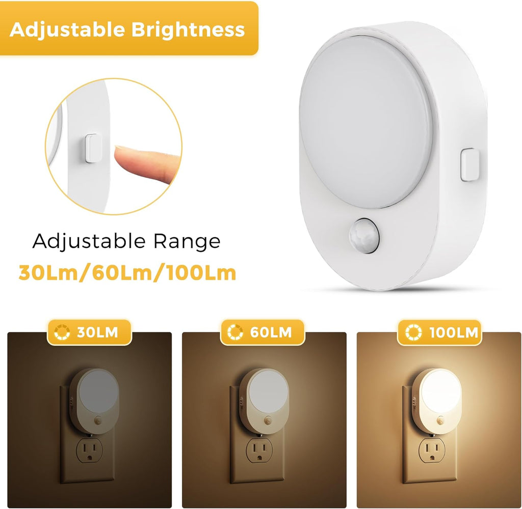 L LOHAS LED Plug in Night Light with Motion Sensor and Dusk to Dawn Sensor,[4-Pack] Night Lights Plug into Wall,3000K Soft…