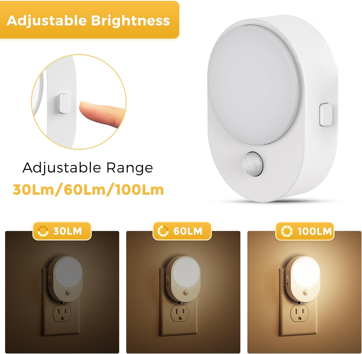 L LOHAS LED Plug in Night Light with Motion Sensor and Dusk to Dawn Sensor,[4-Pack] Night Lights Plug into Wall,3000K Soft…