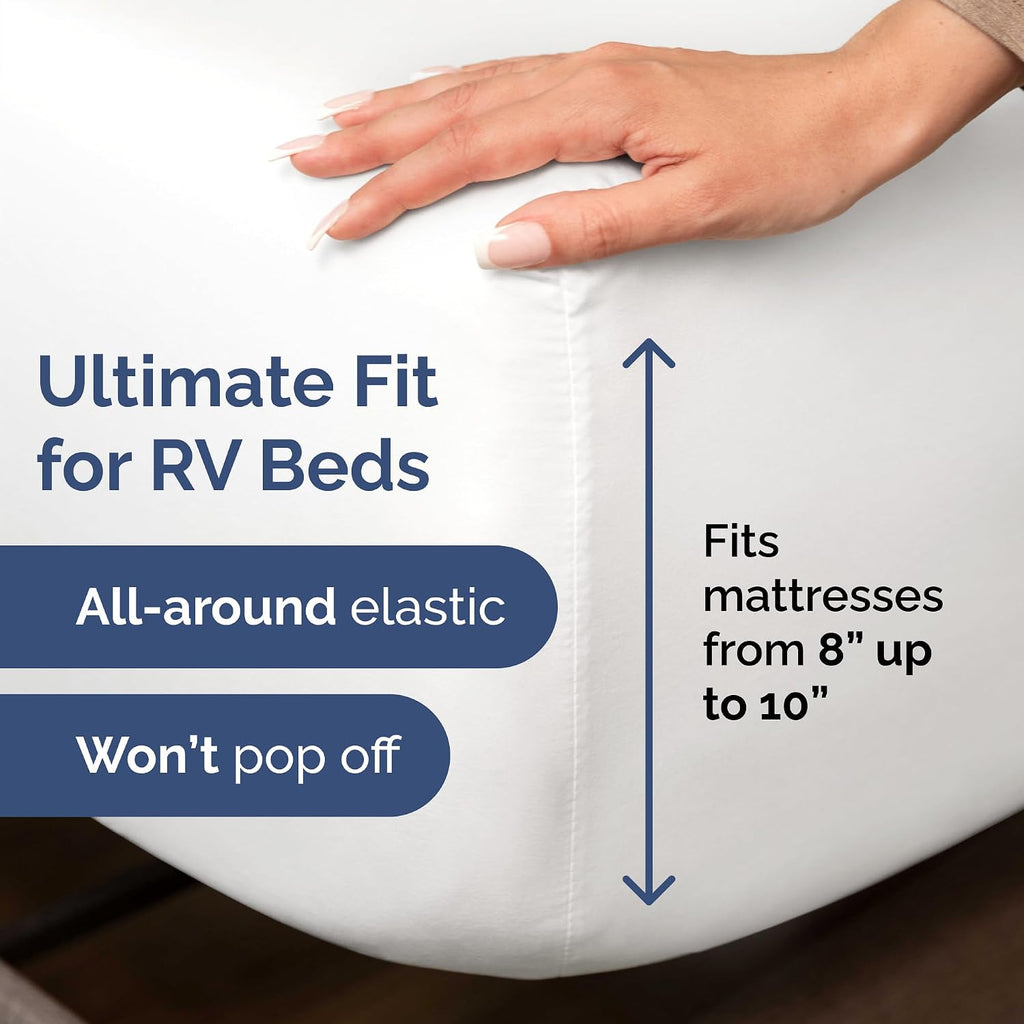 Short Queen Size 4 Piece Sheet Set - RV Short Queen, Ultra-Soft, Breathable & Cooling Bed Sheets Set with Deep Pockets - Hotel Luxury…