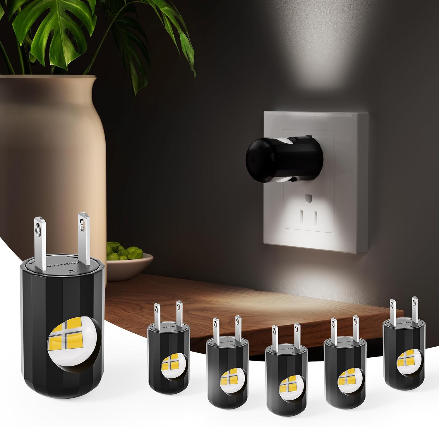 TSEXES Plug-in LED Night Lights, Automatic Night Lights Plug into Wall, Dusk to Dawn Sensor 4000K, Bathroom, Hallway, Bedroom, Kitchen…