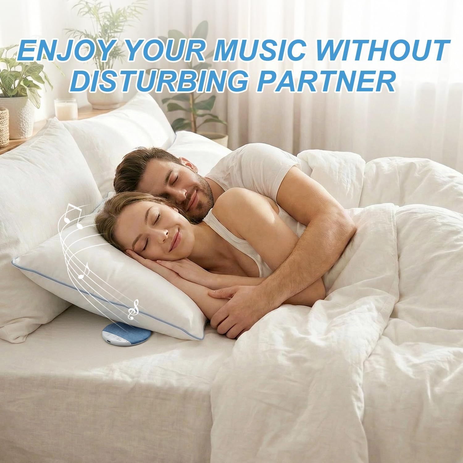 2026 Mini Bluetooth Pillow Speaker for Sleeping, Under Pillow Speaker with Built-in White Noise & Pink Noise Sound Machine, 48H Playtime…
