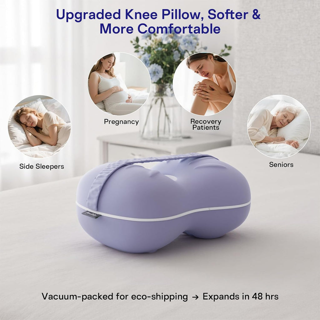 Knee Pillow for Side Sleepers - Smooth Spine Alignment Pillow, Memory Foam Knee Pillows for Back Hip Pain, Spine Aligning, Sciatica…