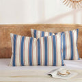 Merryword White and Blue Striped Pillowcases, 100% Cotton Pillow Cases, King Size Pillowcases, Luxury Linen Like Pillowcase, Soft Breathabl…