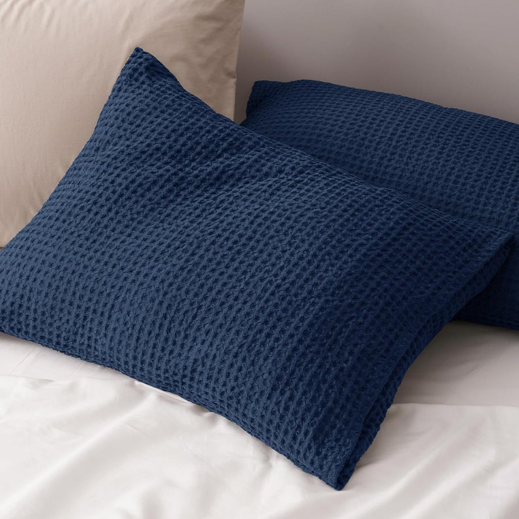 Phf Ultra Soft Waffle Weave Pillow Shams Standard Size, No Insert, 2 Pack 20" x 26" Pillowcases, Breathable & Skin-Friendly Pillow Cases, St…