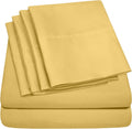 Queen Sheets Yellow - 6 Piece 1500 Supreme Collection Fine Brushed Microfiber Deep Pocket Queen Sheet Set Bedding - 2 Extra Pillow Cases…