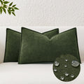 KevinTextile Kevin Textile Spring Waterproof Decorative Pillow Covers Moss Green 12x20 Inch Pack of 2 Soft Boucle Textured Lumbars Cushions…