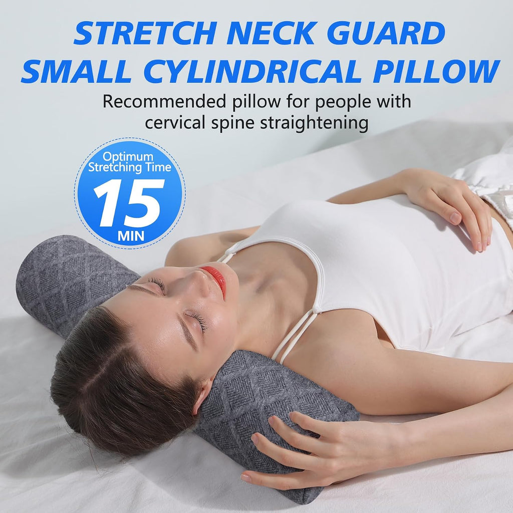 Cozyth 3.1" H Small Cervical Roll Pillow, Medium Soft Memory Foam Neck Round Pillow Cylinder Bolster Pillow for Sleeping, Round Neck Su…