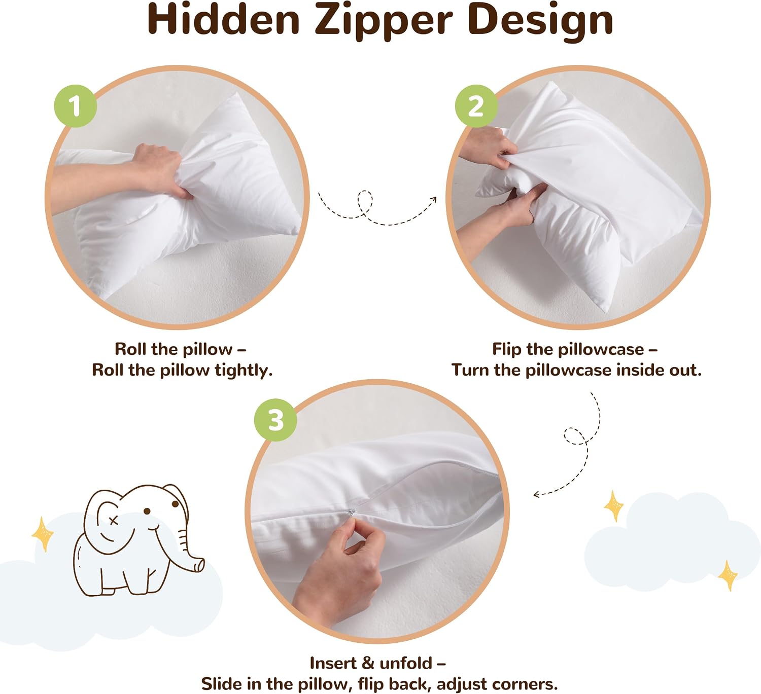 Ntbay 2 Pack Toddler Pillows with Pillowcases, Soft Cotton Down Alternative 13x18 with Microfiber Zippered Pillowcases for Sleeping in Crib…