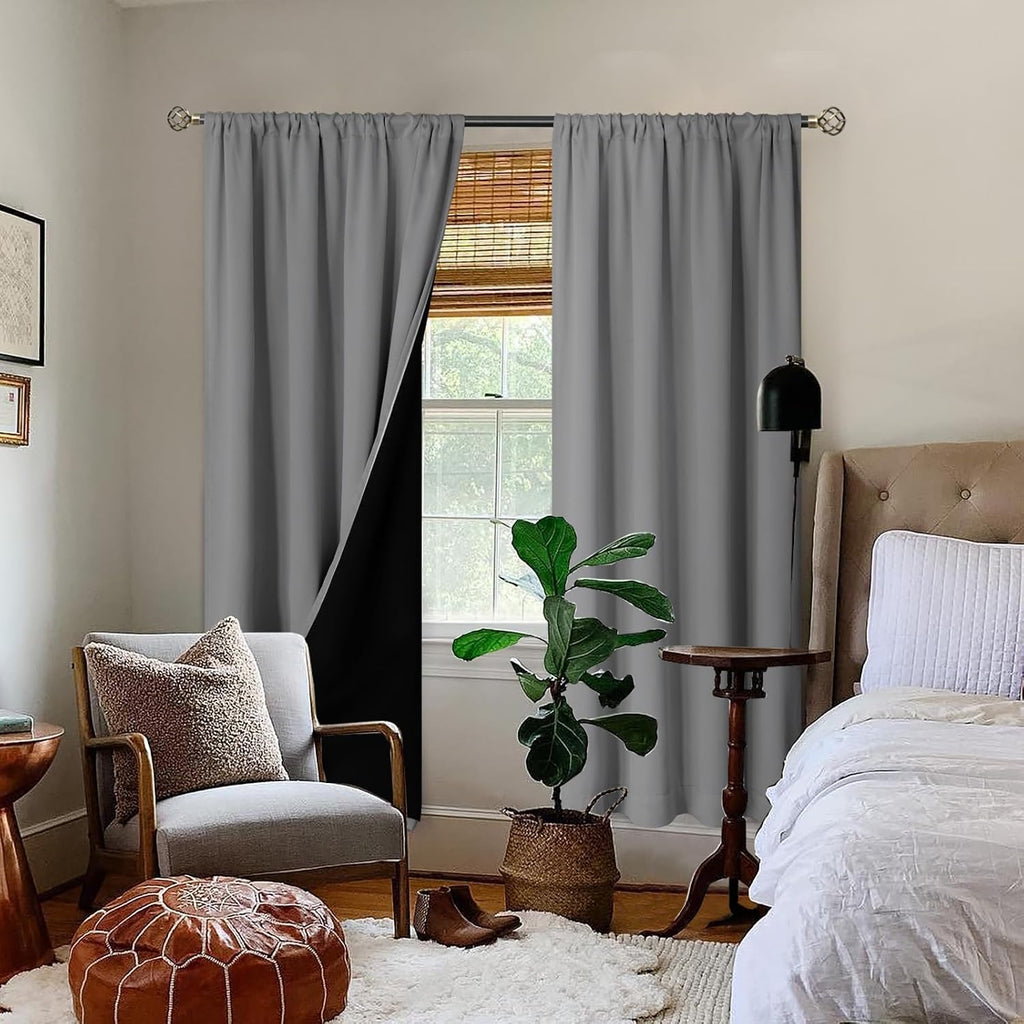 BGment 100% Blackout Curtains for Bedroom 84 Inch Length 2 Panels, Thermal Insulated Room Darkening Curtains Rod Pocket Soundproof…