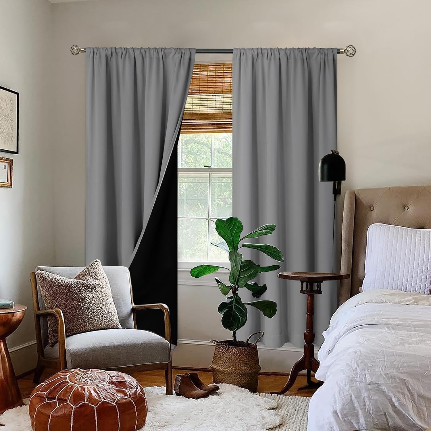 BGment 100% Blackout Curtains for Bedroom 84 Inch Length 2 Panels, Thermal Insulated Room Darkening Curtains Rod Pocket Soundproof…