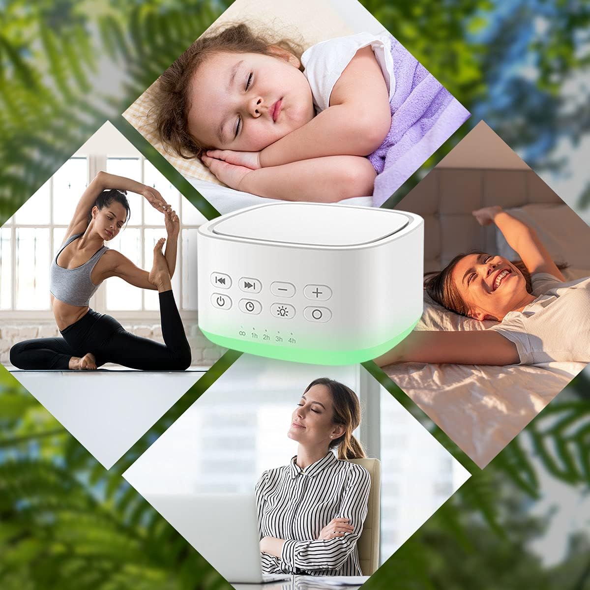 Magicteam White Noise Machine 10 Colors Lights and 25 Soothing Sounds Sleep Sound Machine with 5 Timers with Memory Feature Portable Sound…