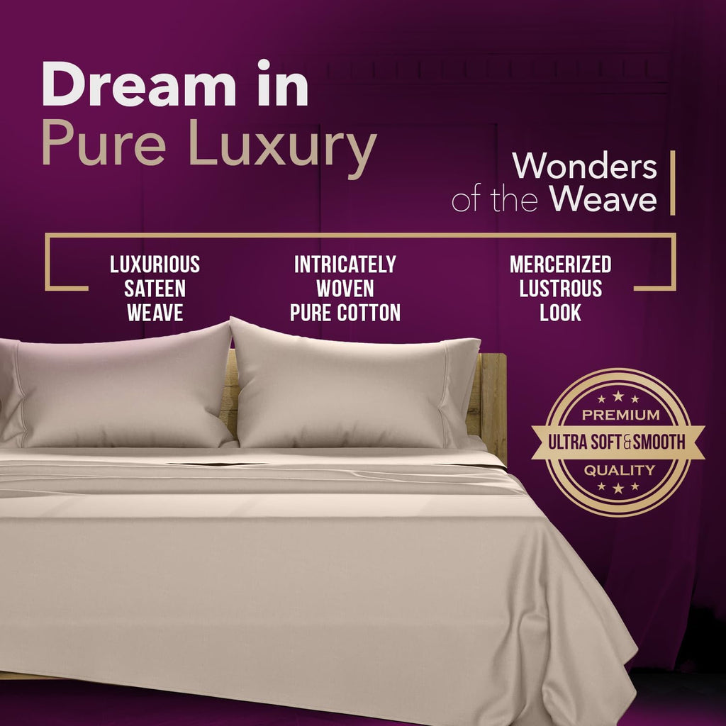 TEXAS LINEN CO. 100% Egyptian Cotton Pillow Cases Standard/Queen Size Set of 2 - Luxury 1200 Series Star Sleepin' Collection Pillow Cases…