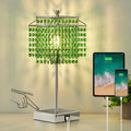 Luvkczc Crystal Table Lamp with Touch Control, Bedside Crystal Table Lamp with USB C+A Ports, Dimmable Lamp for Girls Bedroom, Living…