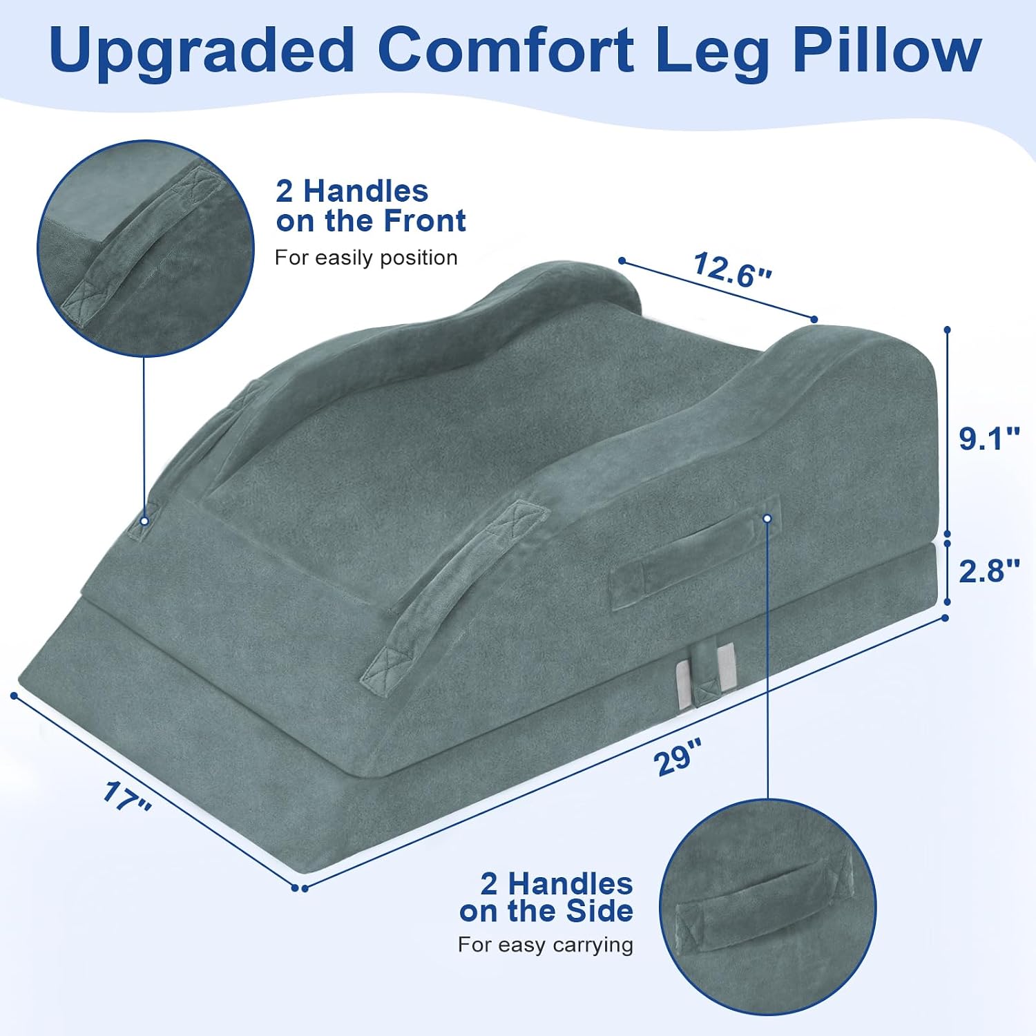 KingPavonini Adjustable Leg Elevation Pillows for After Surgery with Ergonomic Curve, Cooling Memory Foam Leg Pillow for Knee Surgery Recov…