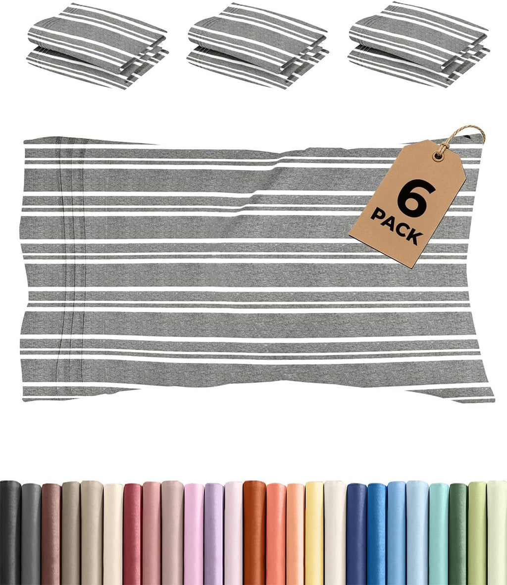 Queen Pillow Cases Set of 6 - Ultra Soft Hotel Quality Pillowcase Covers - Comfy & Wrinkle Free - Shrink & Fade Resistant - Machine…