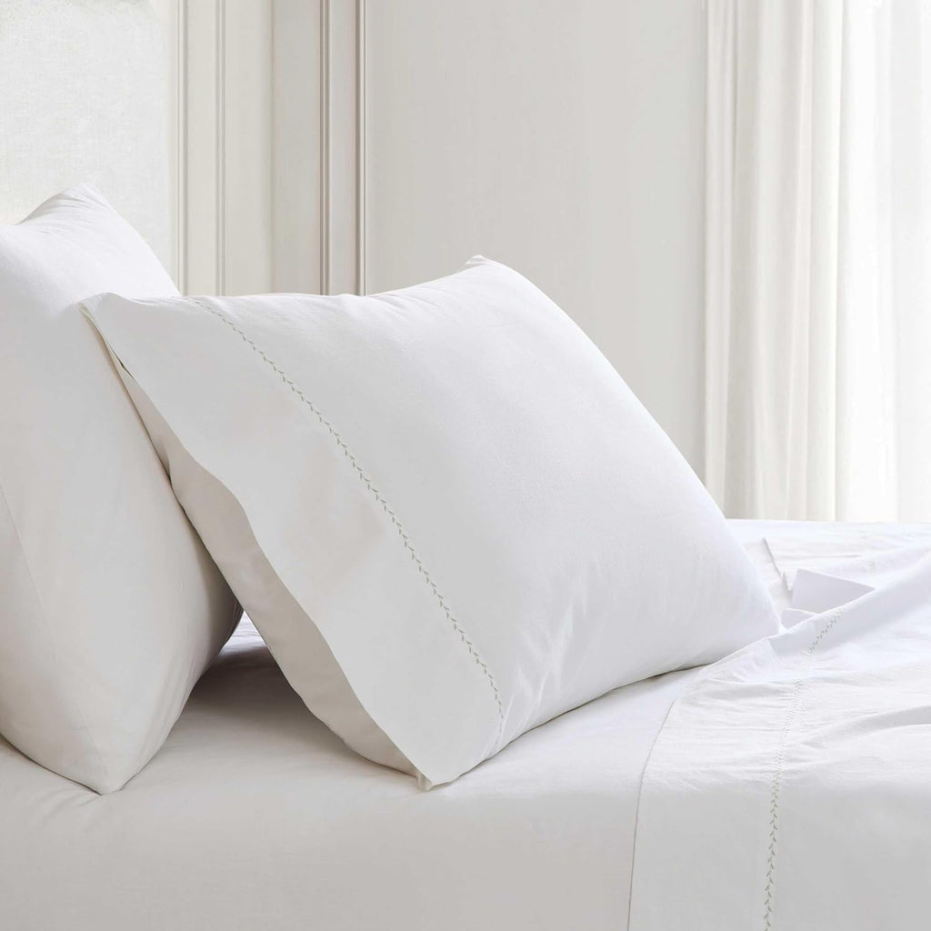 MarthaStewart Martha Stewart - Full Size Sheets Set, Crisp & Tailored Cooling Sheets with a Smooth Cotton Percale Lightweight Feel - Bed Sh…