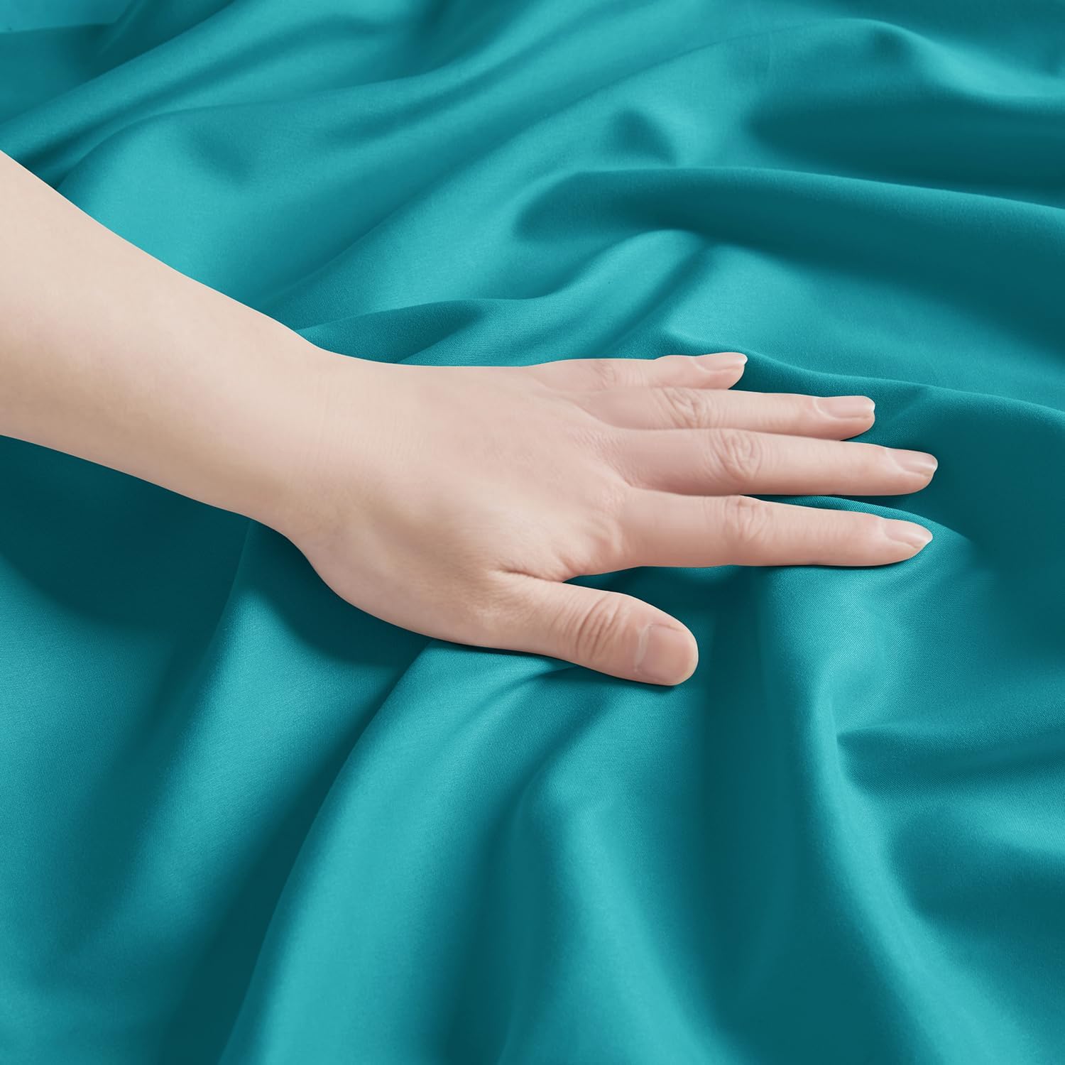 Nestl Teal Pillow Cases Queen Size Set of 2, Soft Queen Pillow Case, 1800 Microfiber Queen Pillow Cases 2, Pillowcases Queen, Envelope Clos…