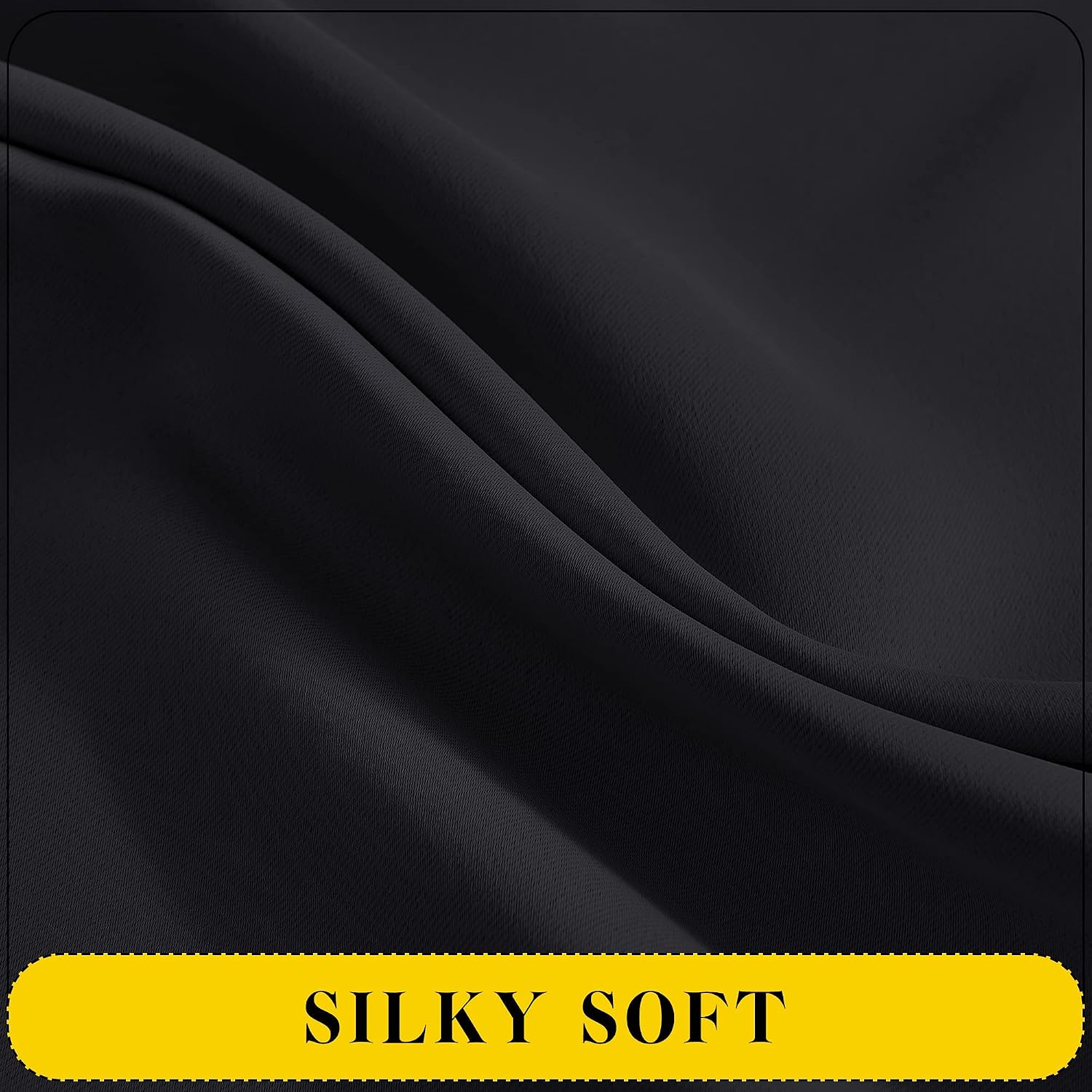 Nicetown Black Blackout Curtains with Attached Valance, Solid Room Darkening Window Treatment Drapes/Draperies for Bedroom (2 PCs, 52 inche…