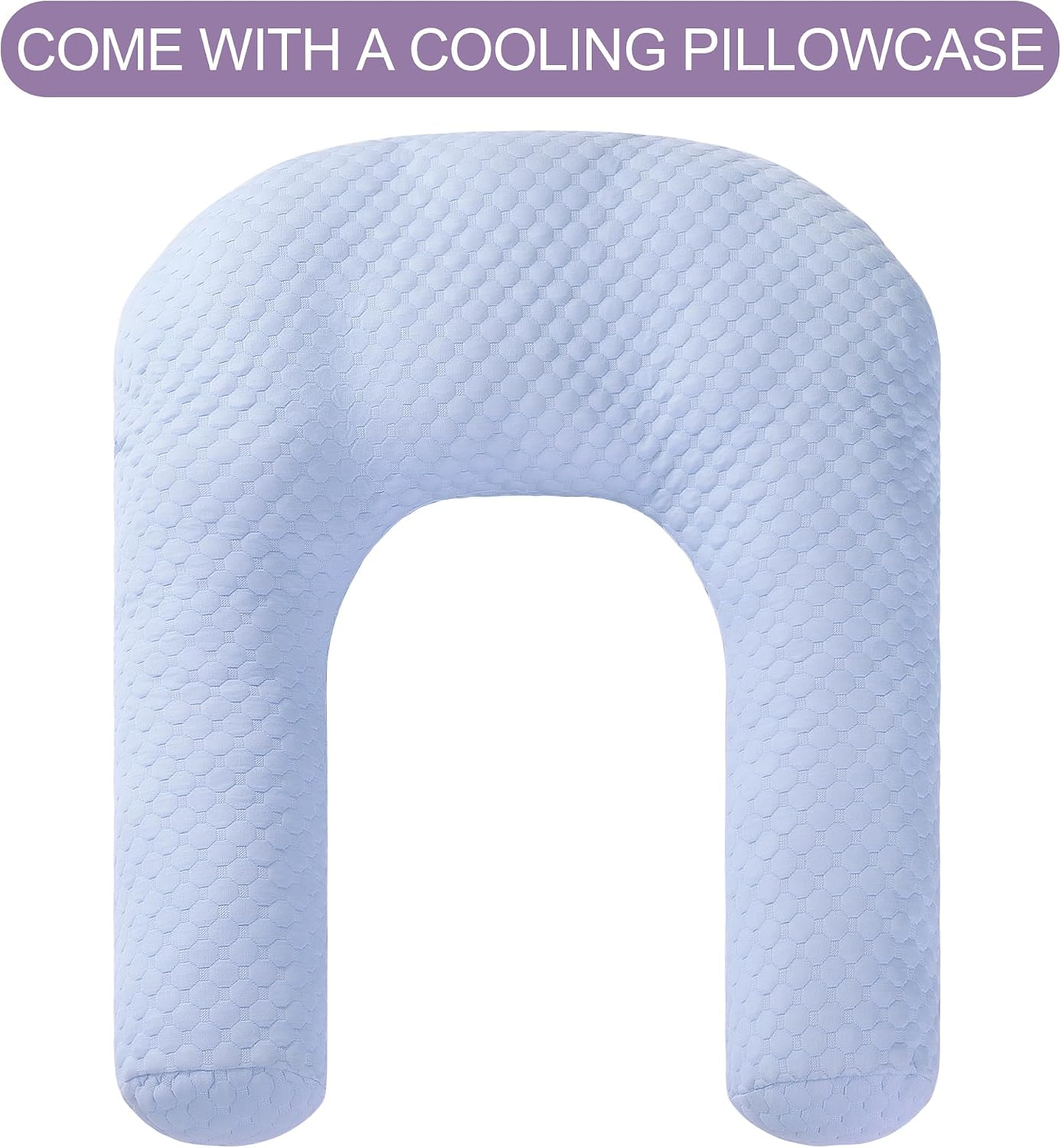 Hombys Cooling U Shaped Pillow for Neck, Contour Shoulder Pillow for Side Sleepers, Ergonomic Body Pillows for Adults, Hug Pillow with Wash…