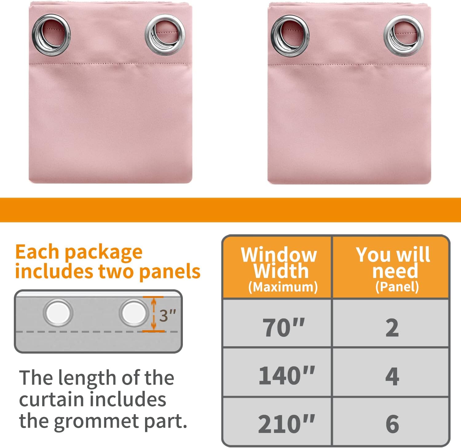 YoungsTex Light Pink Room Darkening Curtains 84 Inch Length for Kids Girl Bedroom - Thermal Insulated with Grommet Blackout Drapes for Livi…