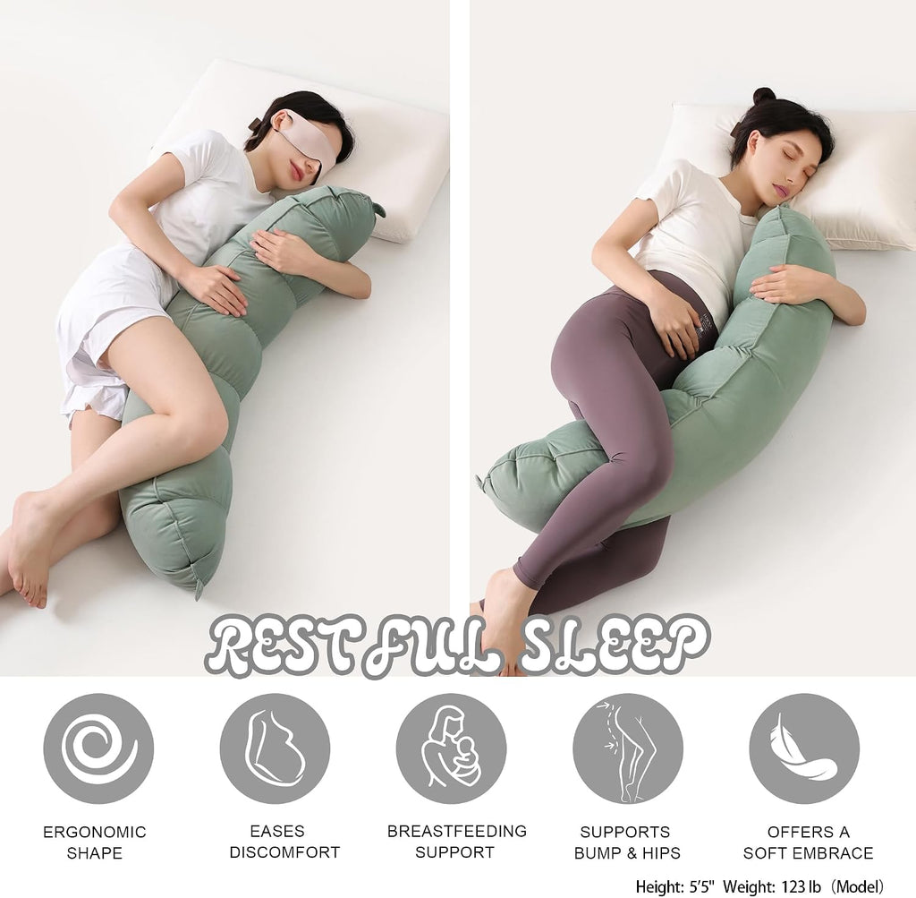Peallow(Pat. Pend) – Long Round Body Pillow for Adults, Bolster Pillow for Sleeping, Soft and Supportive Pillow for Sleeping & Lumbar…