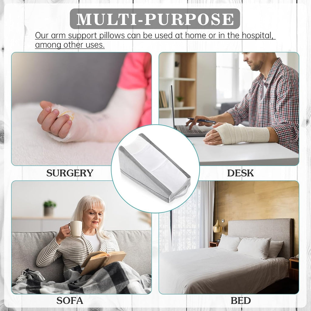 Buryeah Arm Elevation Pillow with 2 Pockets, Soft Ergonomic Support Pillow for Elbow Rest Wedge Broken Arm Gifts with High Density Foam for…