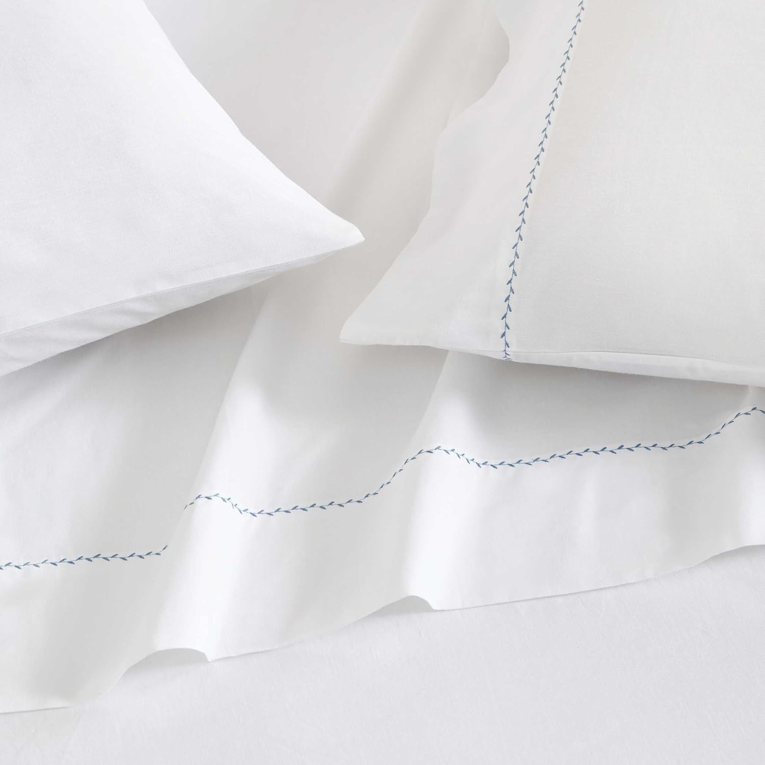 MarthaStewart Martha Stewart - King Size Sheets Set, Crisp & Tailored Cooling Sheets with a Smooth Cotton Percale Lightweight Feel - Bed Sh…