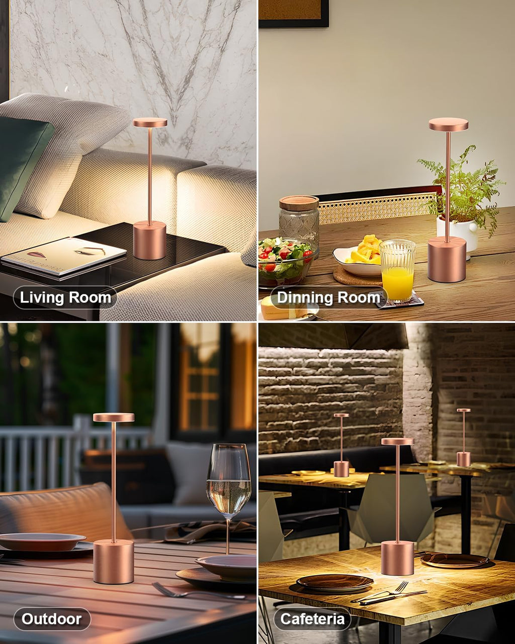 Swinerton Cordless Table Lamps Rechargeable, Portable LED Desk Lamp, 5000mAh Battery Powered Wireless Table Light - 3 Color Dimmable…
