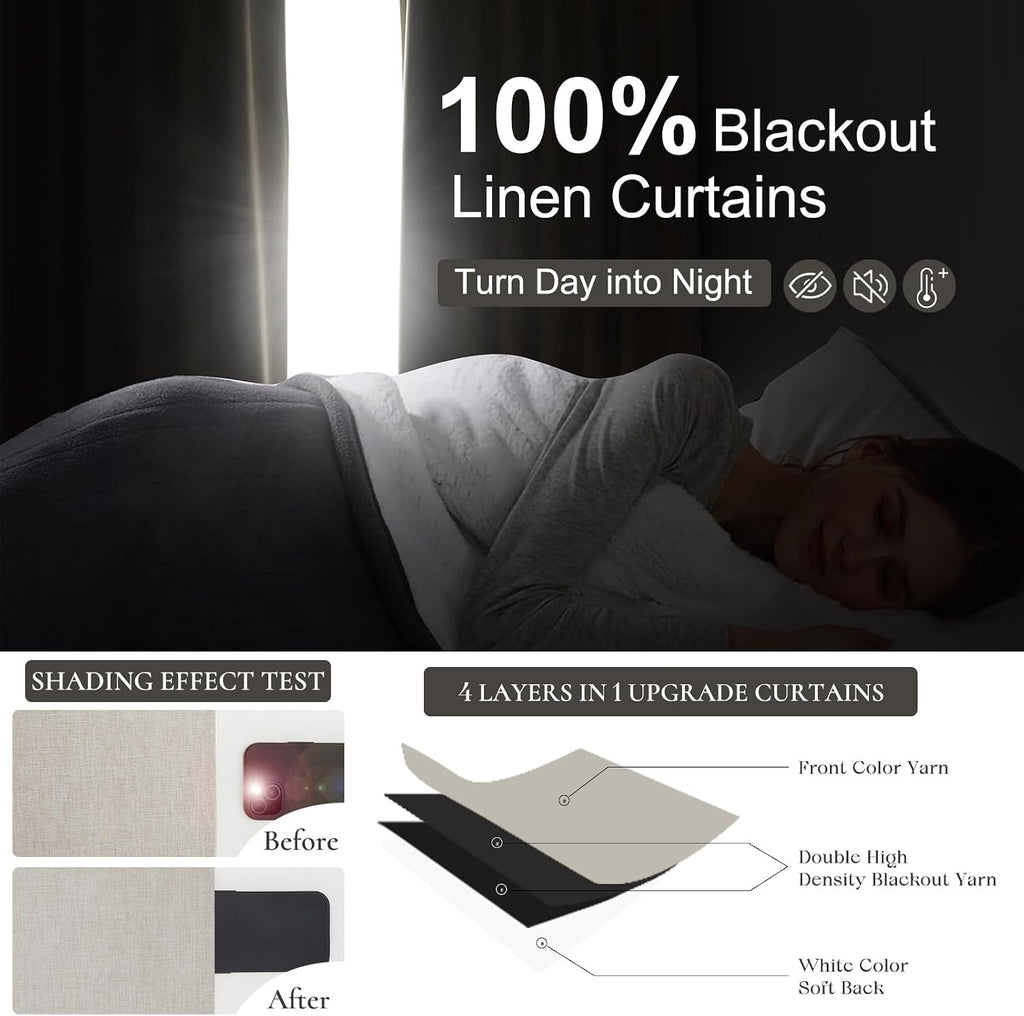 Qjmydeco Extra Long Custom 102 Inch Curtains, 100% Blackout Curtains for Bedroom Weather Burg Thermal Insulated Noise Cancelling Pleated He…