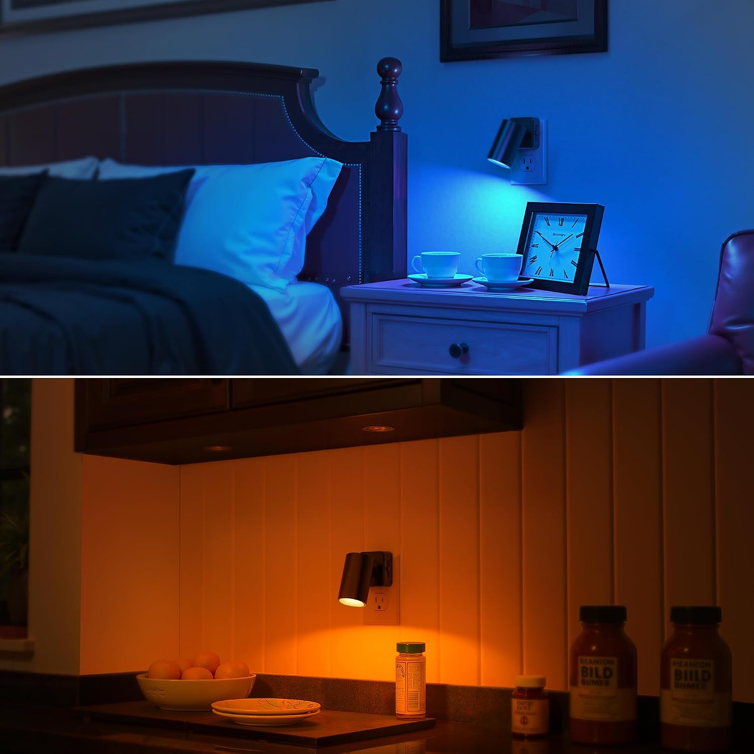 Night Lights Plug into Wall, 320° Rotation Night Light, RGB Color Changing Nightlight, Spot Light Dimmable Brightness, Dusk to Dawn…