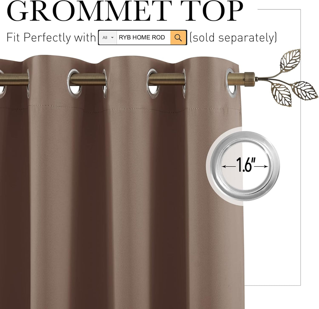 RYB HOME Blackout Room Divider Curtain Portable Light Block Thermal Insulated Energy Efficiency Drape for Coffee Shop Office Loft Shared…