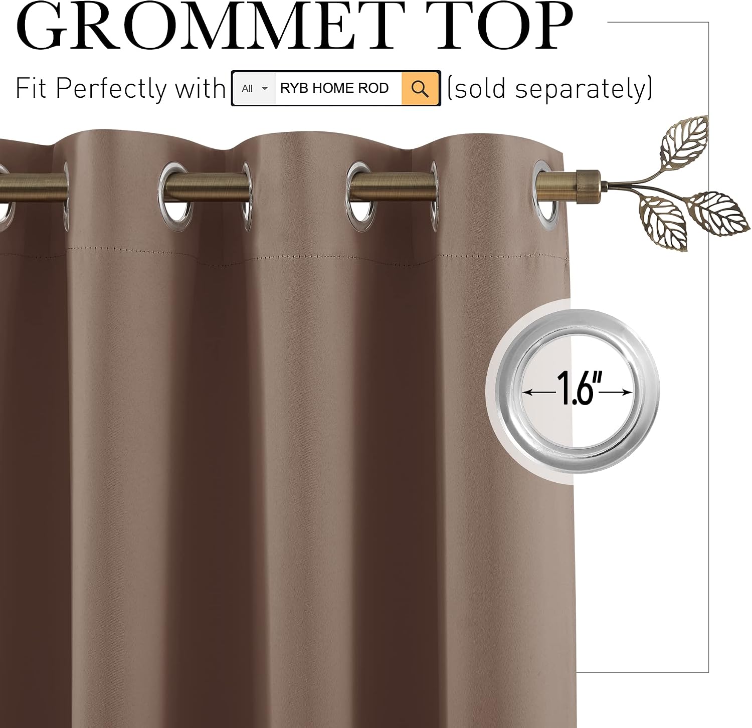 Rybhome RYB HOME Blackout Curtains Soundproof Energy Saving Insulating Privacy Room Divider Curtains for Patio Sliding Glass Door Living Ro…