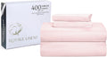 Royalelinens ROYALE LINENS 400 Thread Count 100% American Grown Cotton 4 Piece Sateen King Sheet Set - 1 Fitted Sheet, 1 Flat Sheet, 2 Pill…