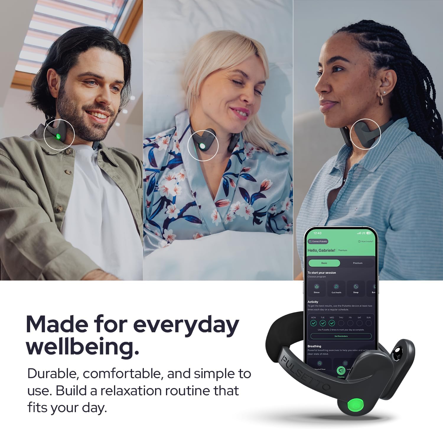 Pulsetto Lite (V1) comfort Wearable – Relaxation & Daily comfort Support Device 2.76 inches