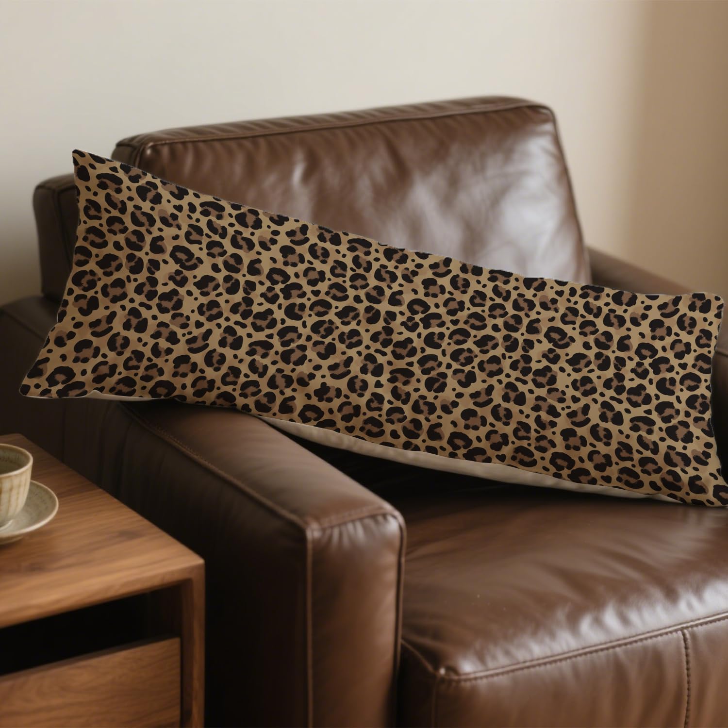 Leopard Print 20x54 Body Pillow Cover, Cheetah Print Room Decor, Trendy Wild Animal Print Aesthetic Decorative Long Body Pillow Cases for…