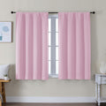 Simplebrand Ava Pink Short Blackout Curtains for Bedroom 45 Inches Long 2 Panels Set, Solid Thermal Insulated, Energy Saving Window Treatme…