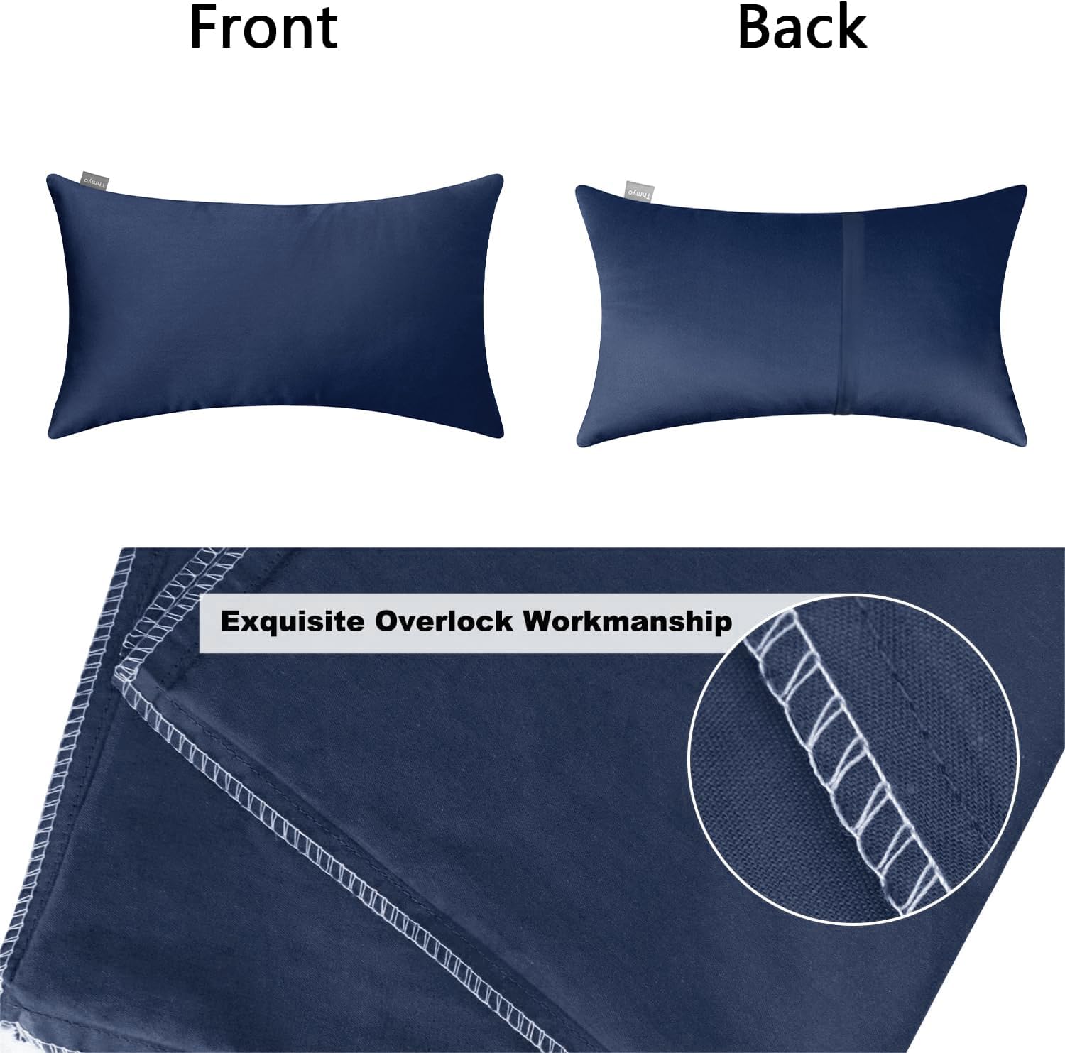 Thmyo 4-Pack 100% Cotton Lumbar Comfortable Solid Decorative Throw Pillow Case Rectangle Cushion Cover Sublimation Blank Pillow Covers Chri…