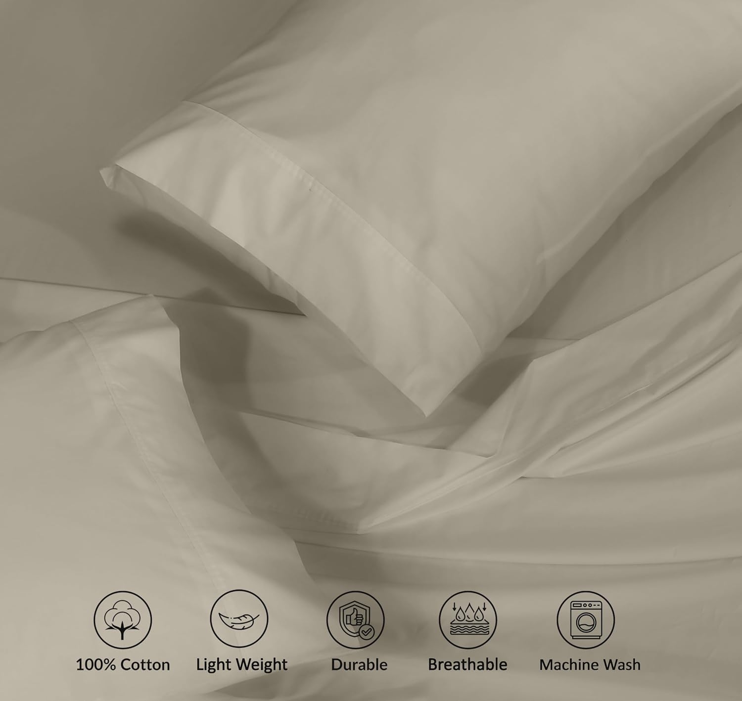 Ruvanti 100% Cotton Percale Sheets Queen Size – Crisp Cooling Bed Sheets for Hot Sleepers, Deep Pocket 16”, Soft Breathable & Durable Hotel…