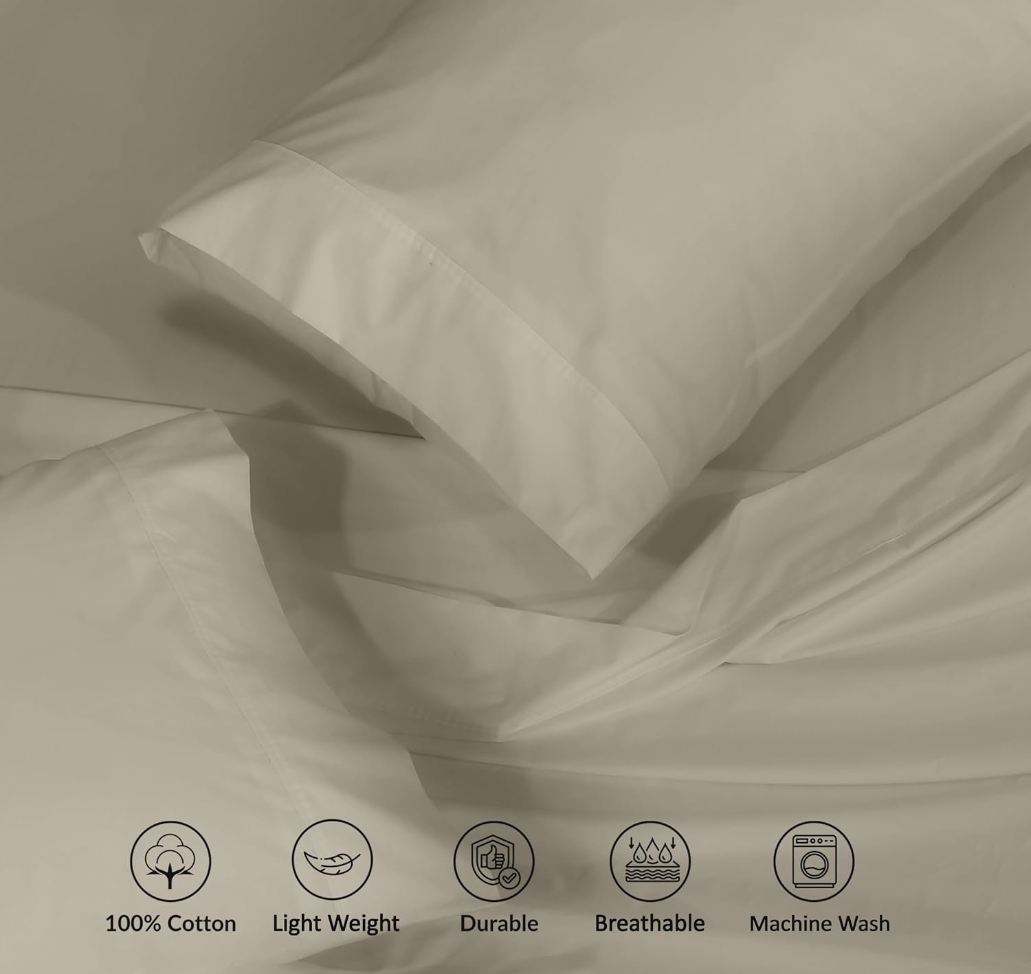 Ruvanti 100% Cotton Percale Sheets Twin Size – Crisp Cooling Bed Sheets for Hot Sleepers, Deep Pocket 16”, Soft Breathable & Durable Hotel-…