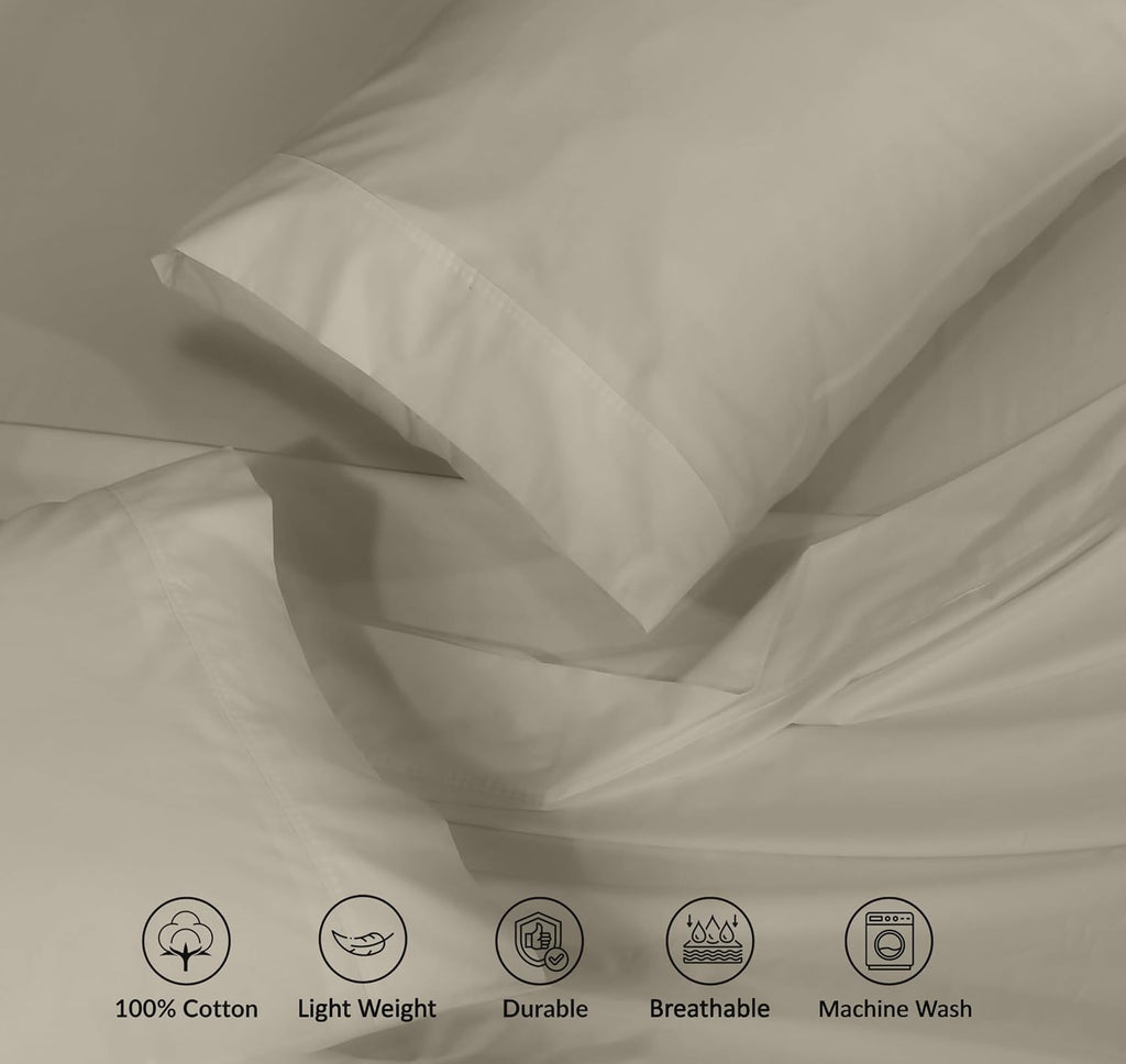 Ruvanti 100% Cotton Percale Sheets Twin XL Size – Crisp Cooling Bed Sheets for Hot Sleepers, Deep Pocket 16”, Soft Breathable & Durable Hot…