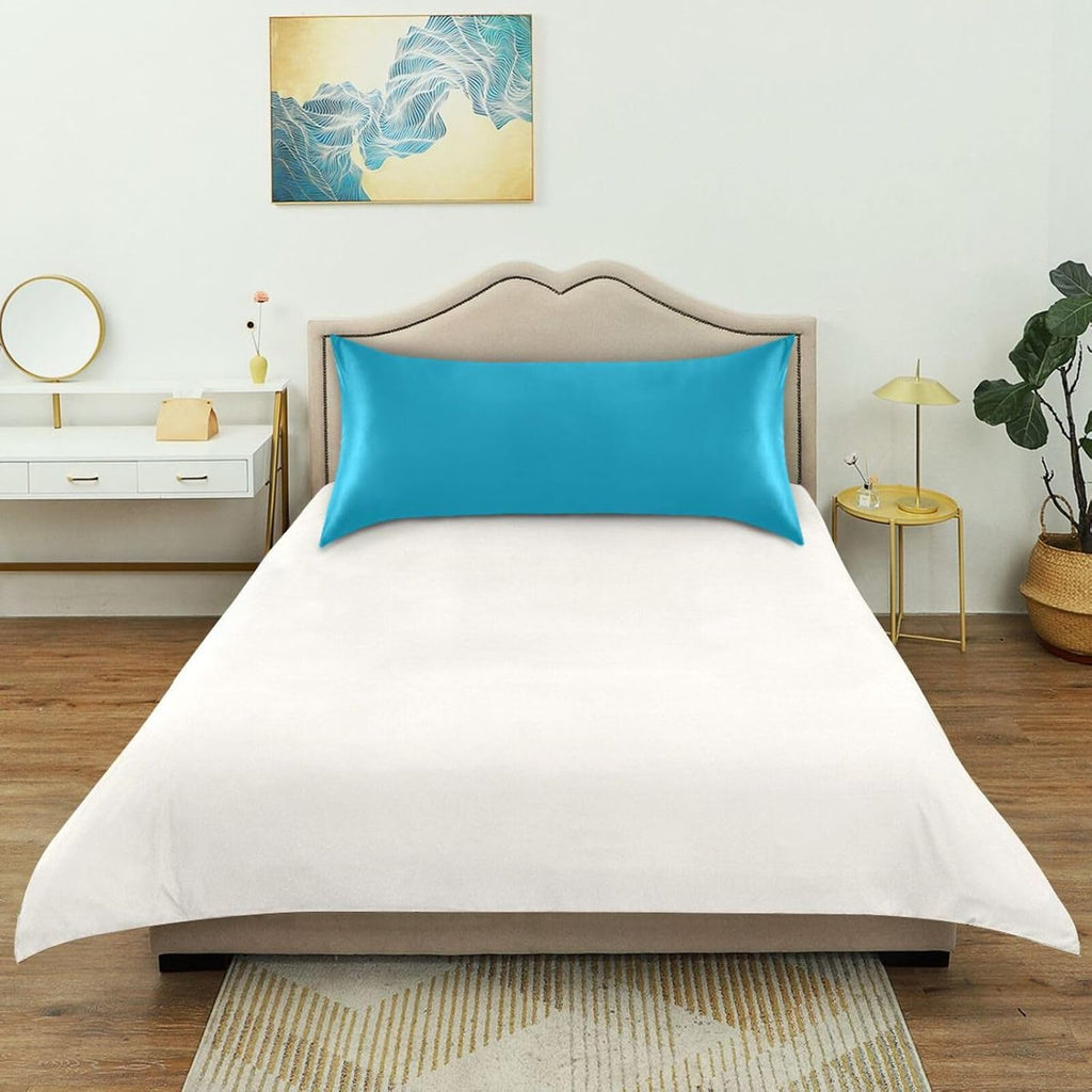 Blue Color Pillow Covers Silk Pillowcase for Hair and Skin Soft Breathable Cooling Satin Pillowcase King Size Pillow Case for Bed Hot…
