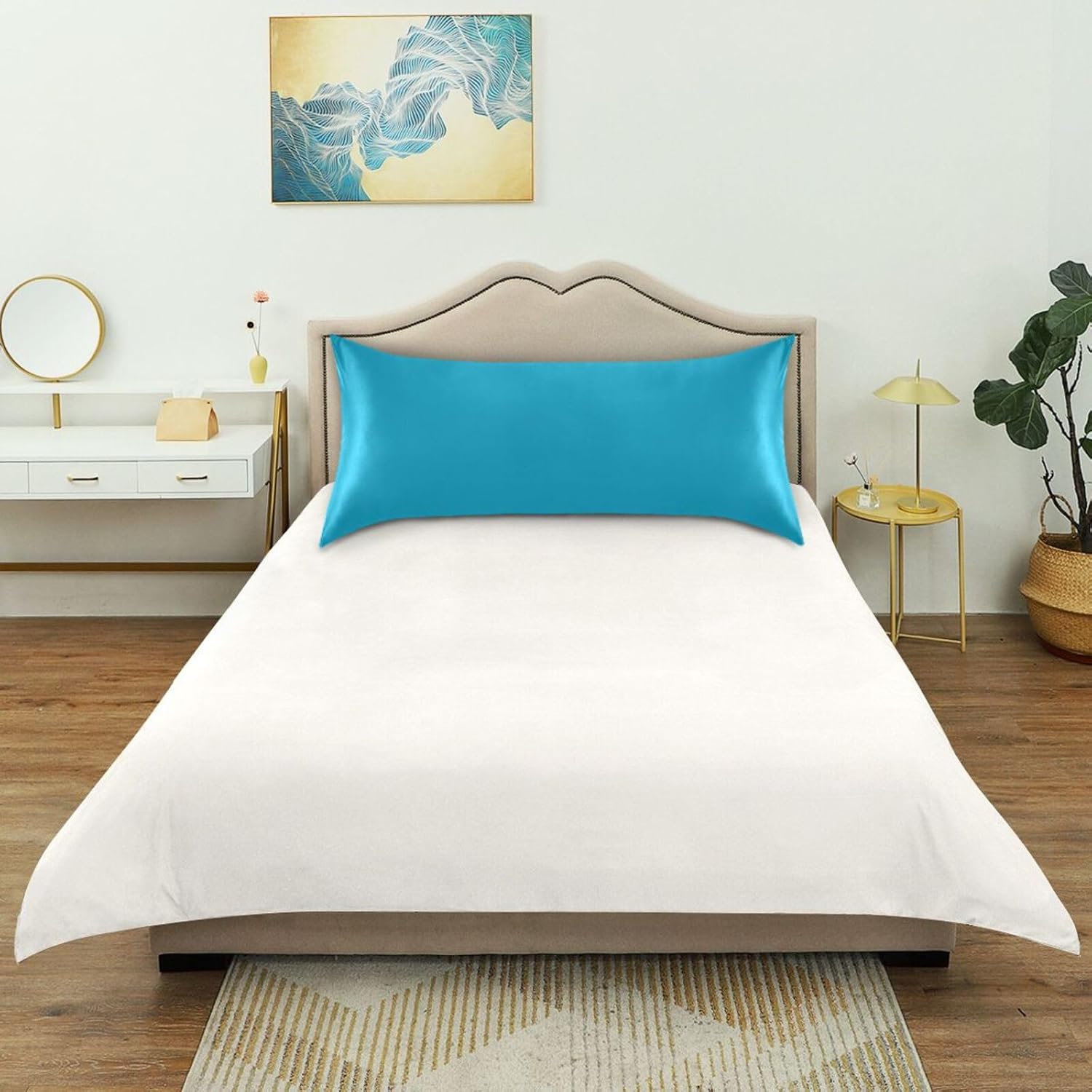 Blue Color Pillow Covers Silk Pillowcase for Hair and Skin Soft Breathable Cooling Satin Pillowcase King Size Pillow Case for Bed Hot…